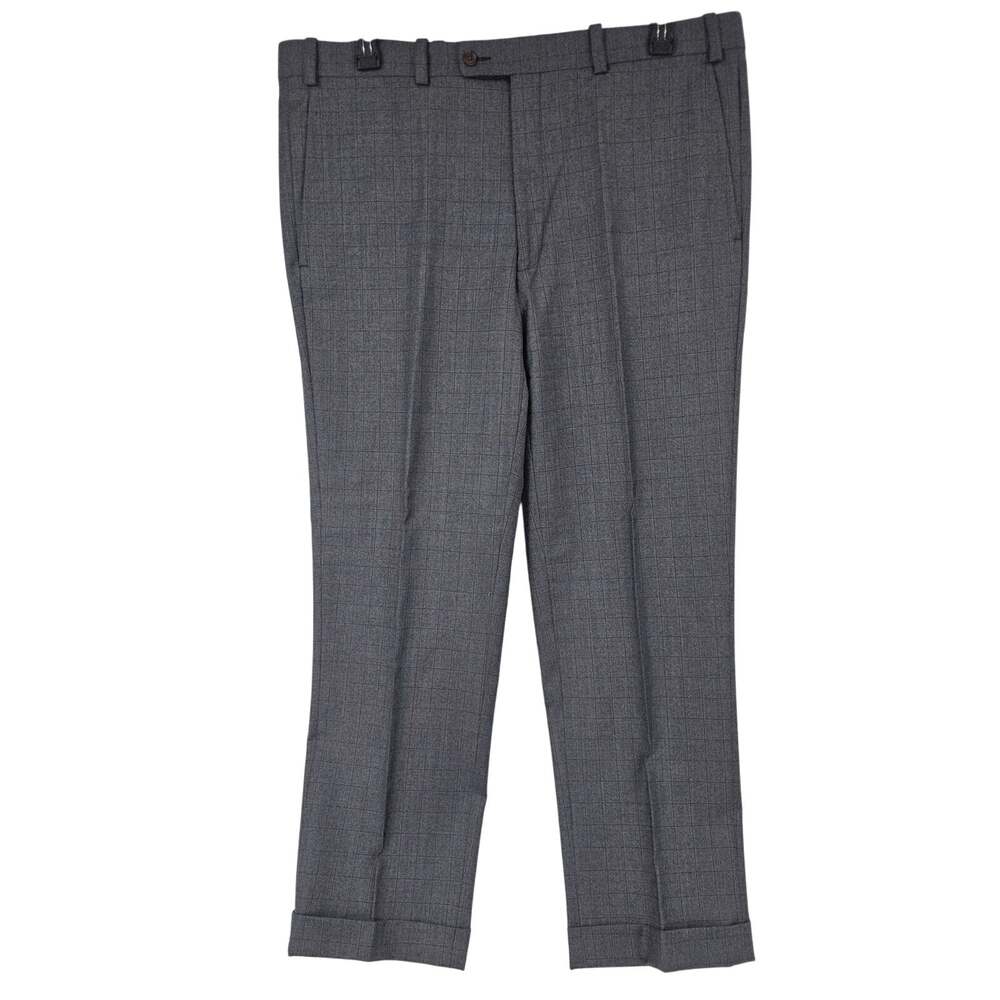 Aristo Eighteen Ari8to Plaid Stirling Wool Career Dress Pants Grey 38 x 29 3775